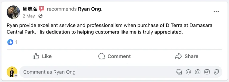 客戶 Facebook 五星好評